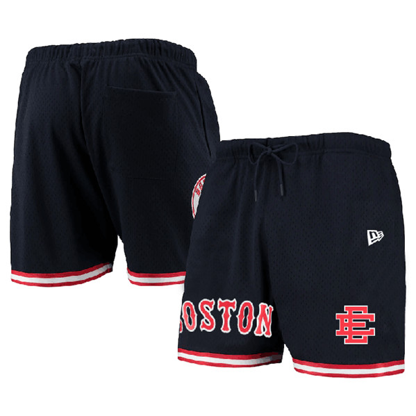 Men's Boston Red Sox Navy Mesh Shorts - Click Image to Close